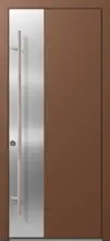 Holzmetall Türe mit Stossgriff und Chromstahlplatte, Norm und Mass AG